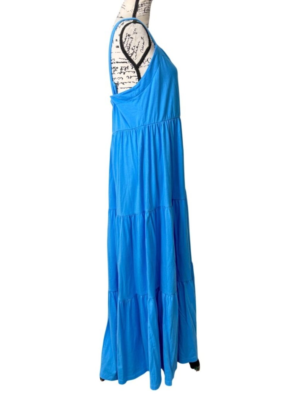 Lilly Pulitzer Womens Size L Midi Dress Miri Lunar Blue Cotton Tiered Sleevless - Picture 3 of 10